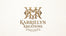 A gold and brown logo for Karrielyn Kreations on a textured off-white background, featuring an ornate interlocking monogram above the brand name and a small banner reading 'Unique Jewelry'.