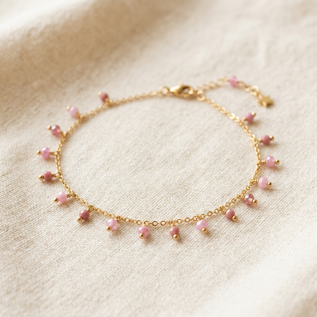 Bead charm anklet