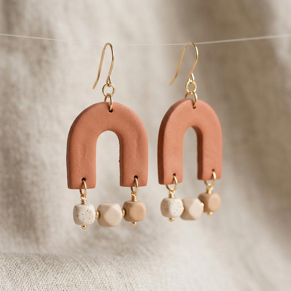 Sample Handmade Clay Arch Earrings