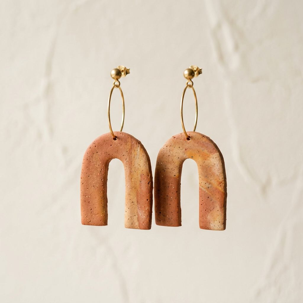 Sample Handmade Clay Arch Earrings
