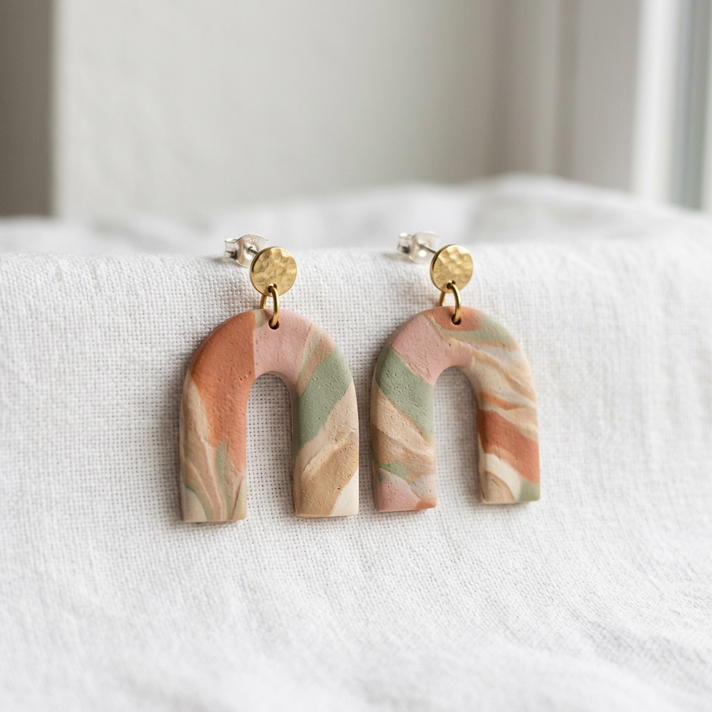 Sample Handmade Clay Arch Earrings