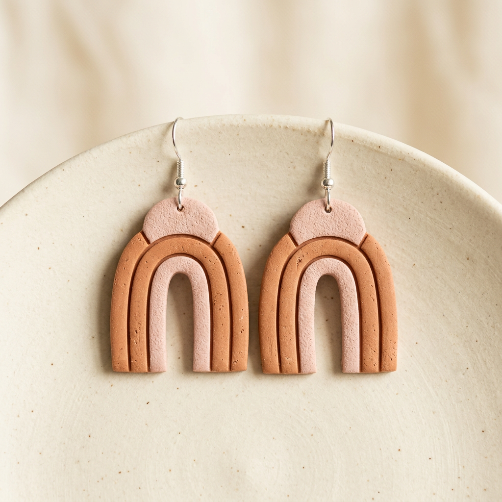Clay arch earrings